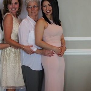 Floor length blush dress